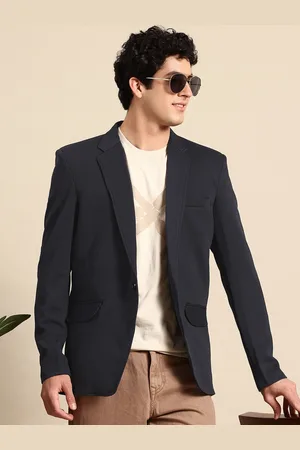 Mast & Harbour Single-Breasted Self Design Smart Casual Blazer