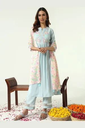 FIORRA Women Embroidered Regular Thread Work Kurta with Trousers & With Dupatta