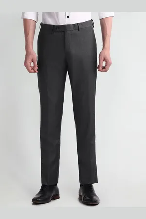 Arrow Men Solid Mid Rise Regular Fit Formal Trousers