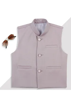 YK Boys Solid Sleeveless Nehru Jackets
