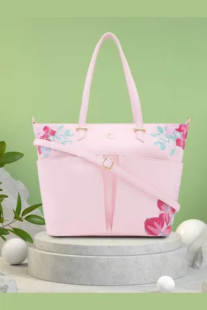 Caprese Floral Printed Oversized Structured Tote Bag with Bow Detail