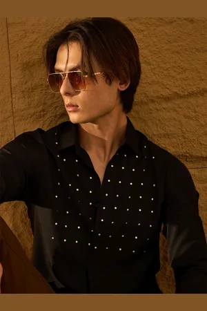 DENNISON Men Smart Embellished Partywear Shirt