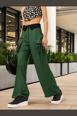 DressBerry Women Tie-Up Pockets Flared Trousers