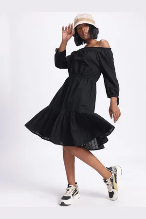 DressBerry Broderie Galore Off-Shoulder A-Line Midi Dress