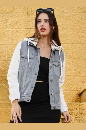 Campus Women Colourblocked Lightweight Denim Jacket