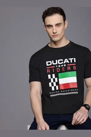 DUCATI Pure Cotton Brand Logo Printed Casual T-shirt