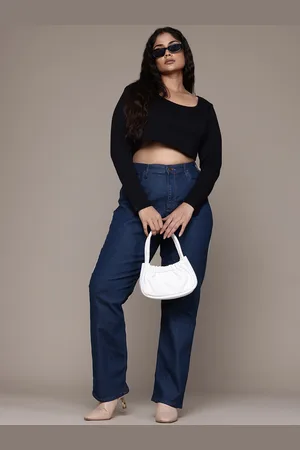 Roadster The Lifestyle Co. Women Plus Size Straight Fit High-Rise Stretchable Jeans
