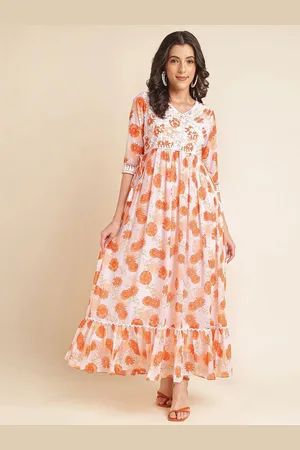 all about you Embellished Embroidered Georgette Fit & Flare Maxi Dress