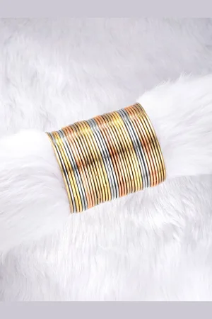 Peora Set Of 2 Sliver Plated Antique Bangles