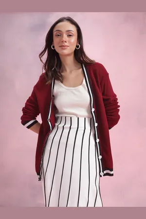 DressBerry Contrast Trim Longline Cardigan