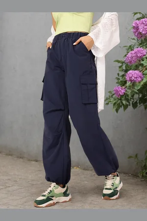 DressBerry Women Urban Utility Cargo Style Parachute Trousers
