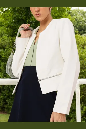 DressBerry Stylish Serenity Shoulder-Padd Jacket with Zip-Detail
