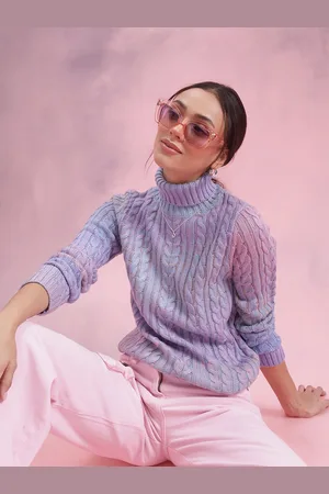 DressBerry Cable Knit Turtle Neck Pullover