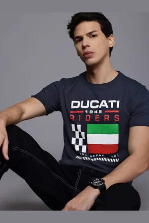 DUCATI Pure Cotton Brand Logo Printed Casual T-shirt
