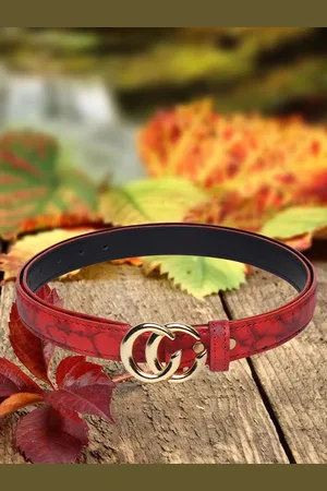 Mast & Harbour Red Women Slim Belt