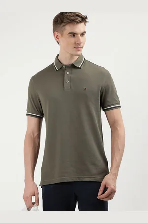 Tommy Hilfiger Men Solid Polo Collar Cotton Slim Fit T-Shirt