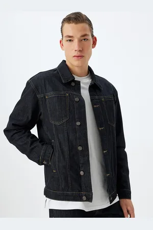 Koton Men Washed Crop Denim Jacket