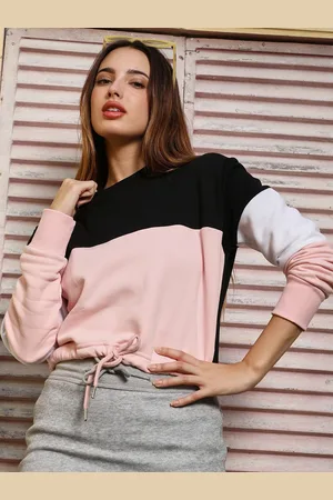 Campus Women Colourblocked Cotton Pullover Sweatshirt