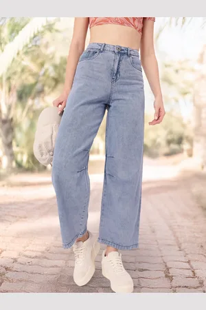 DressBerry Women Street Savvy Baggy Fit Faded Jeans