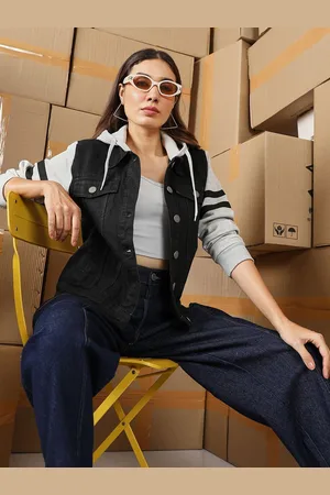 Campus Women Colourblocked Lightweight Denim Jacket