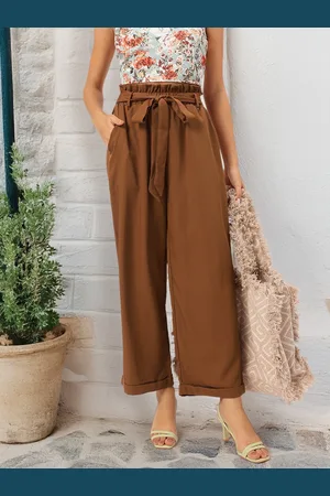 DressBerry Women Urban Heritage Tie-Up Formal Trousers