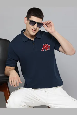 Aeropostale Brand Logo Applique Detailed Polo Collar Pure Cotton T-shirt