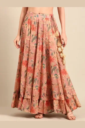 De Moza Women Floral Printed Flared Maxi Skirts