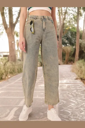DressBerry Women Urban Classic Baggy Fit Faded Jeans