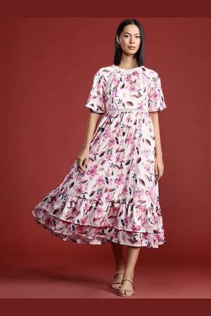 all about you Floral Print A-Line Midi Dress