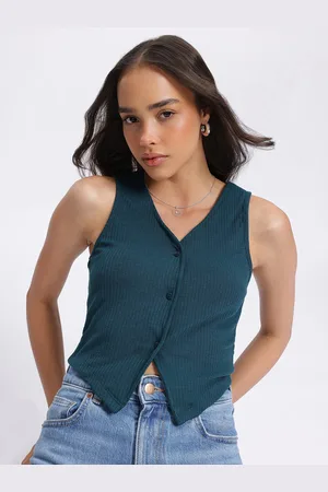 DressBerry Ribbed Classic Waistcoat-Style Top