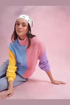 DressBerry Colourblocked Turtle Neck Pullover