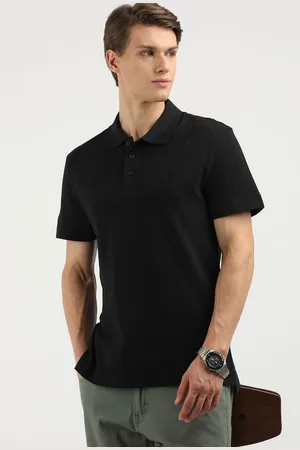 Calvin Klein Men Solid Polo Collar Cotton T-Shirt