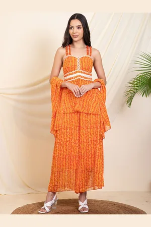 DEEBACO Shoulder Straps Printed Tunic & Trouser With Dupatta