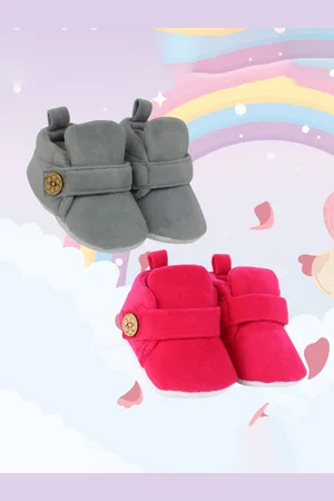 Neska Moda Kids Pack Of 2 Velvet Booties