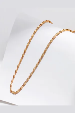 AQUASTREET 18K Gold Plated Waterproof Antitarnish Rice bead Link Chain Necklace