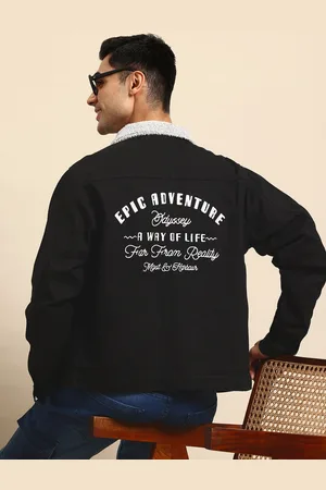 Mast & Harbour Men Typography No Denim Jacket
