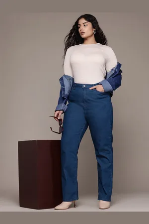 Roadster The Lifestyle Co. Women Plus Size Straight Fit High-Rise Stretchable Jeans
