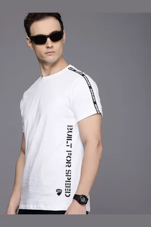 DUCATI Pure Cotton Typography Printed Taping Casual T-shirt