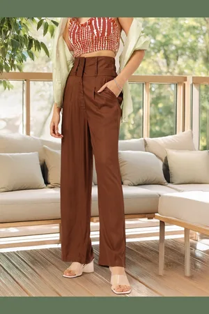 DressBerry Women Flare Flair Wide Waistband Trousers