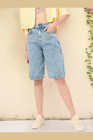 DressBerry Women Urban Essentials Skater Fit Denim Shorts