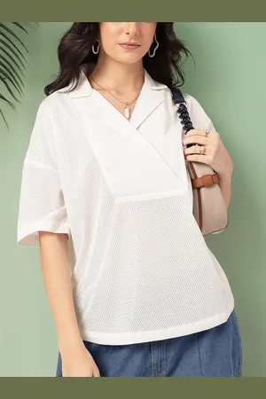 DressBerry Vanilla Girl Lapel Love Chevron Shirt Top