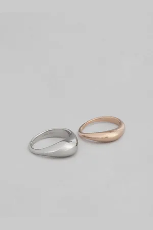Calvin Klein Women Set Of 2 Elongated Drops Brass-Plated Finger Ring