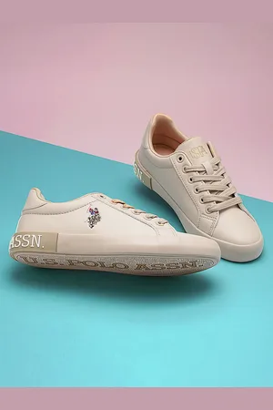 U.S. Polo Assn. Women PU Round Toe Lace Up Sneakers AUBREY