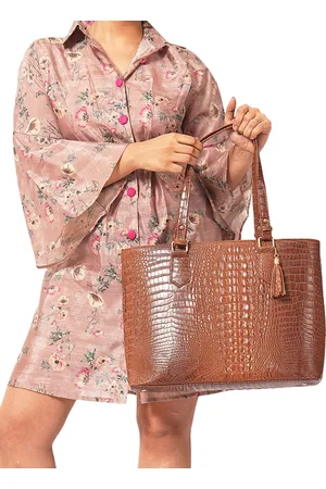 MINI WESST Textured Oversized Structured Shoulder Bag Up to 16 inch