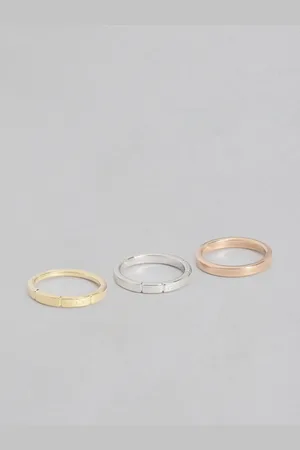 Calvin Klein Women Set Of 3 Soft Squares Brass-Plated Finger Ring