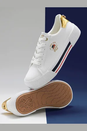 U.S. Polo Assn. Women Printed Round Toe Lace Ups PU Sneakers LIZZIE