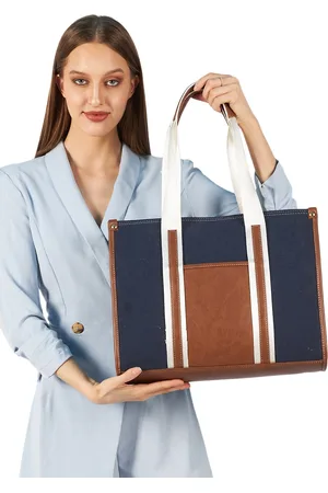 MINI WESST Structured Canvas Tote Bag With Pouch