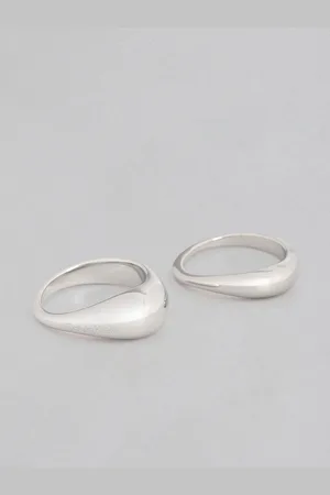 Calvin Klein Women Set Of 2 Elongated Drops Brass-Plated Finger Ring