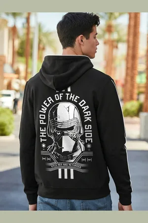 Bewakoof Graphic Printed Hooded Neck Long Sleeves Cotton Front Open Sweatshirt