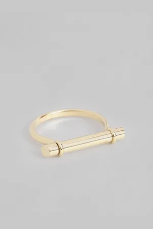 Calvin Klein Women Elongated Linear Brass-Plated Finger Ring